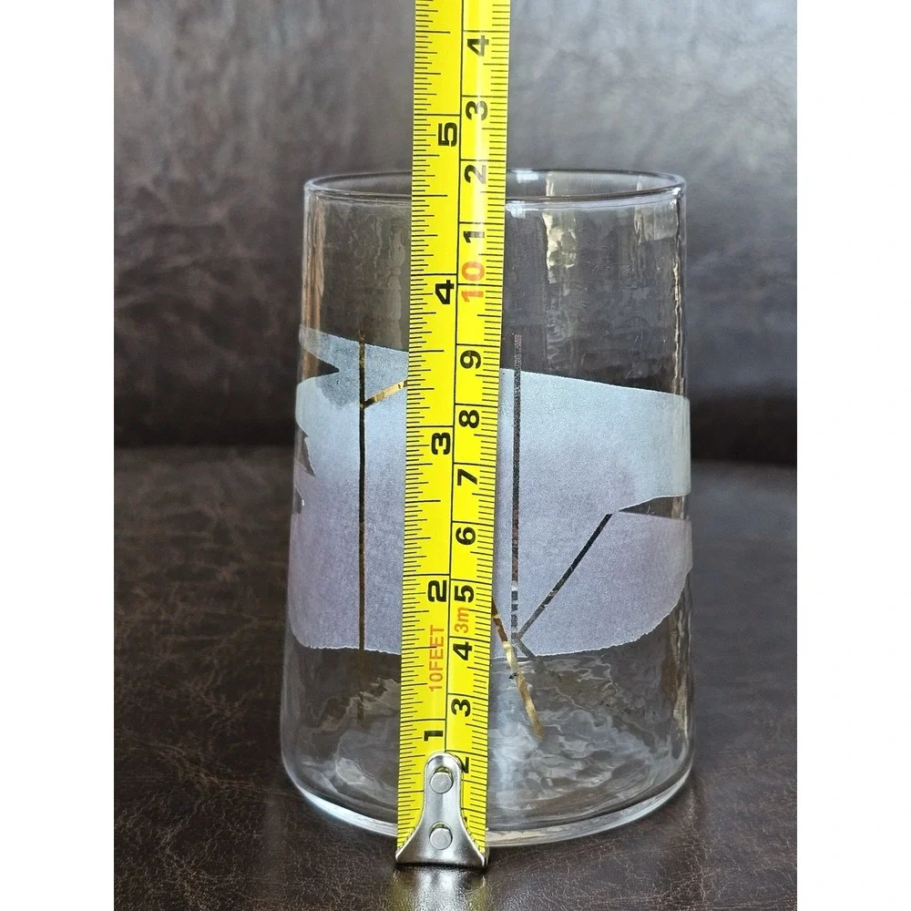 Anthropologie Abstract Watercolor Monogram Initial K Glass Tumbler Juice Cup 4.5